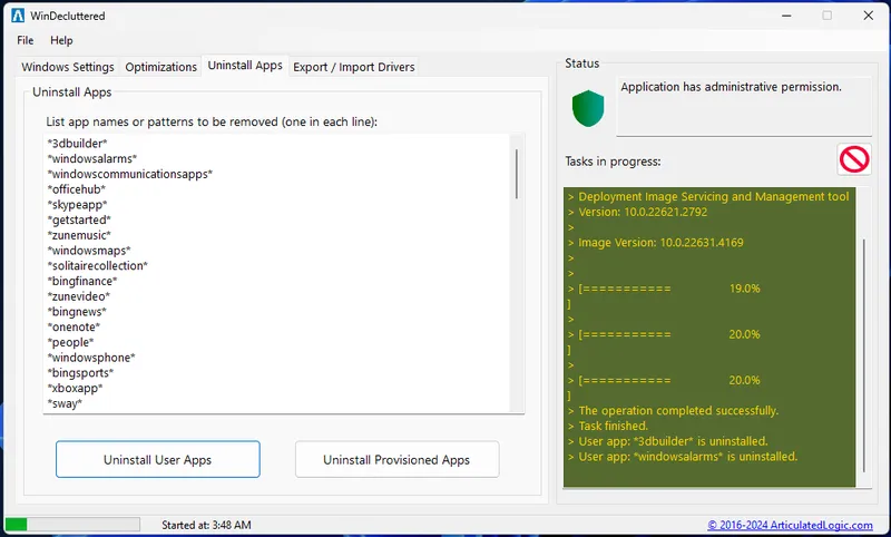 Uninstall unnecessary apps from Windows with WinDecluttered