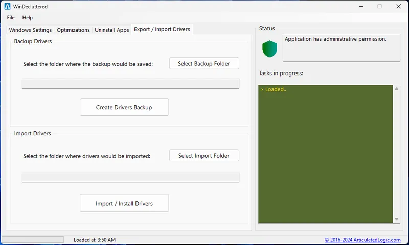 Manager Windows hardware drivers with WinDecluttered